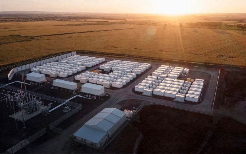 Stockage à grande échelle du Megapack en Australie.